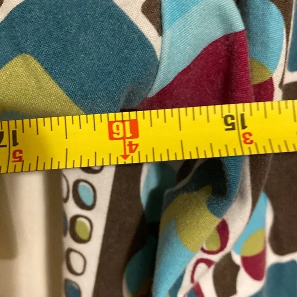 Landeu size M Colorful Geometric Print Scrub Top - Picture 7 of 7